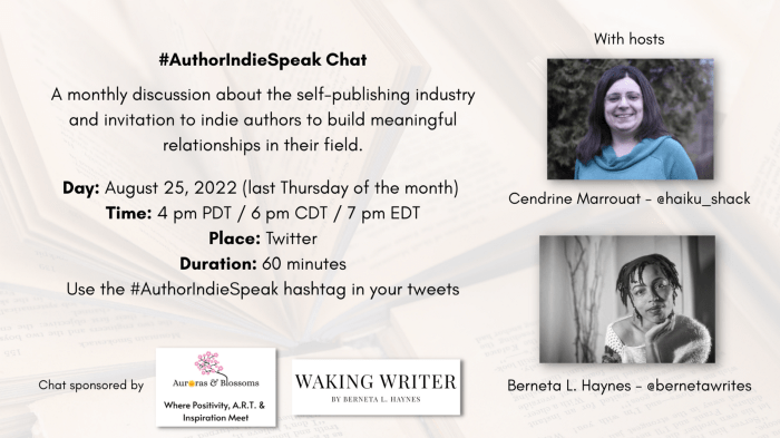 Join #AutherIndieSpeak on Aug.&nbsp;25!